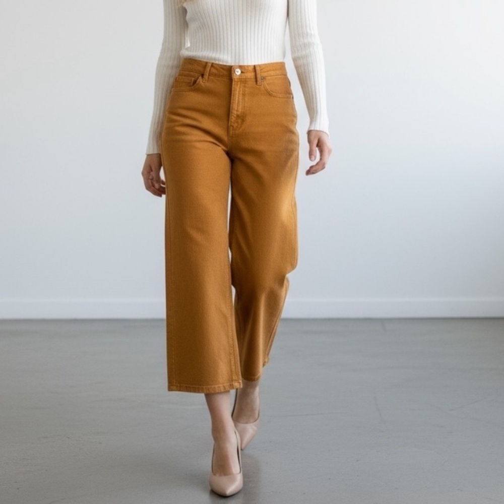 Lucky Brand Jeans camel mid-rise crop jean